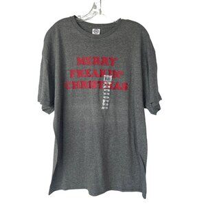 Merry Freaking Christmas Graphic Tshirt XL Gray New Holiday